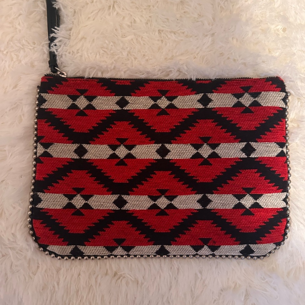 Source Unknown Red and Black Patterned Clutch